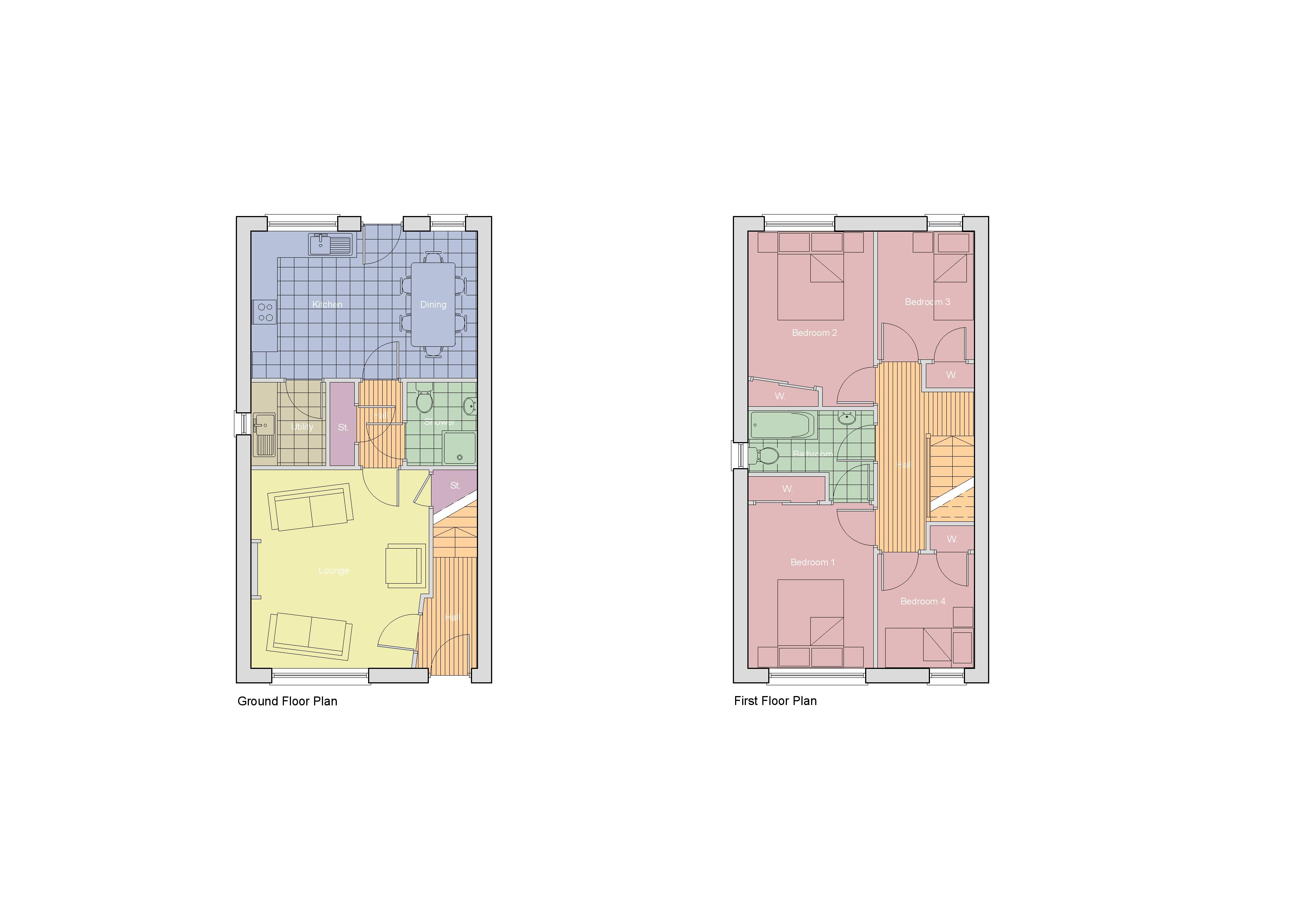 Floor Plans of Plots 2, 3 & 4